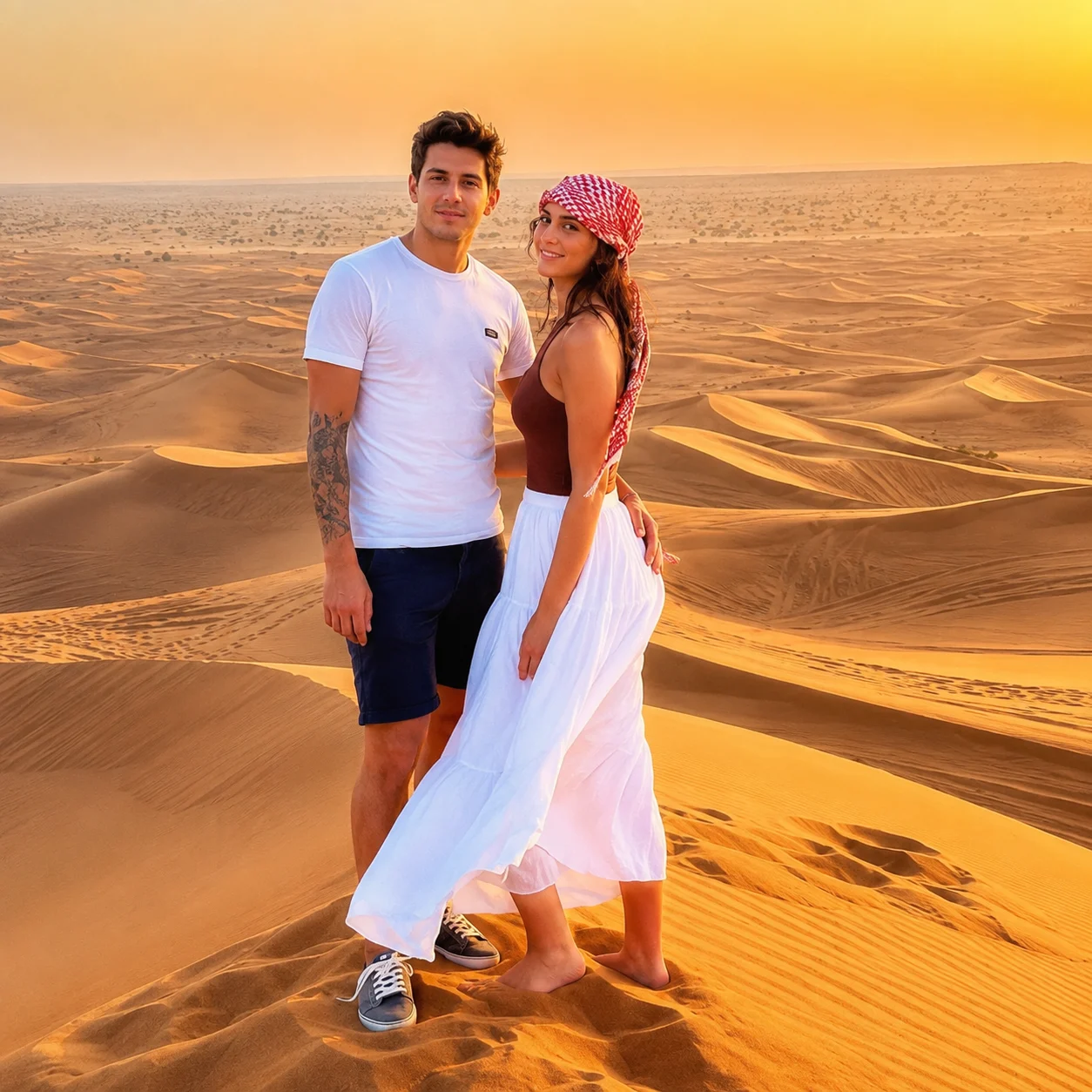 Dubai Desert Safari for UK Travellers - red dunes, 4x4, camel riding, sunset camp