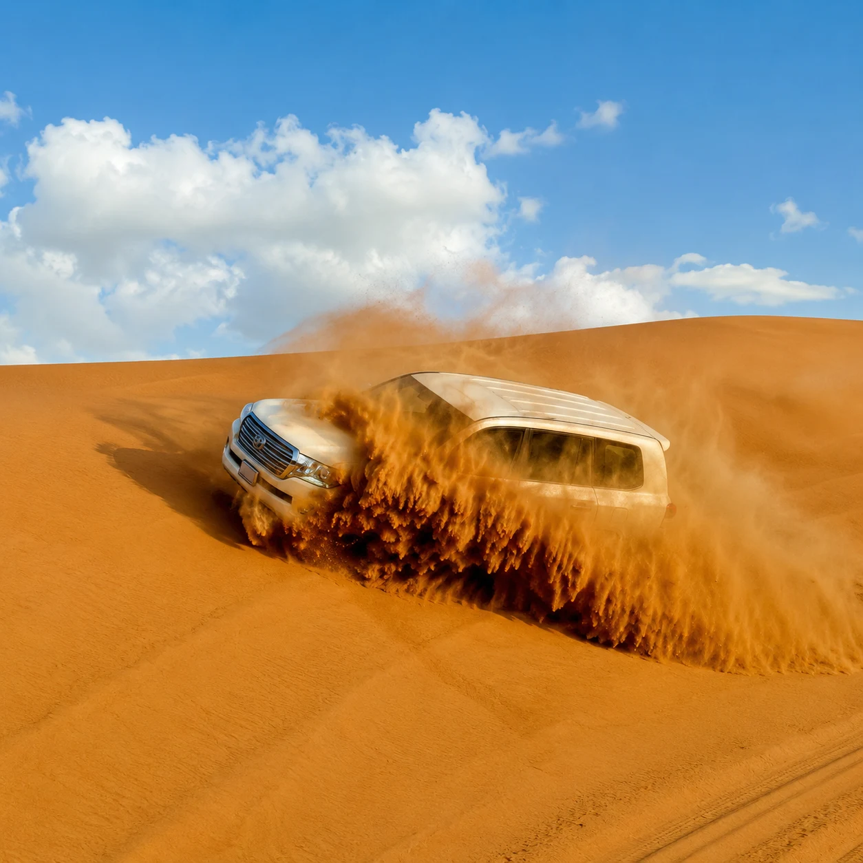 Thrilling dune bashing during evening desert safari