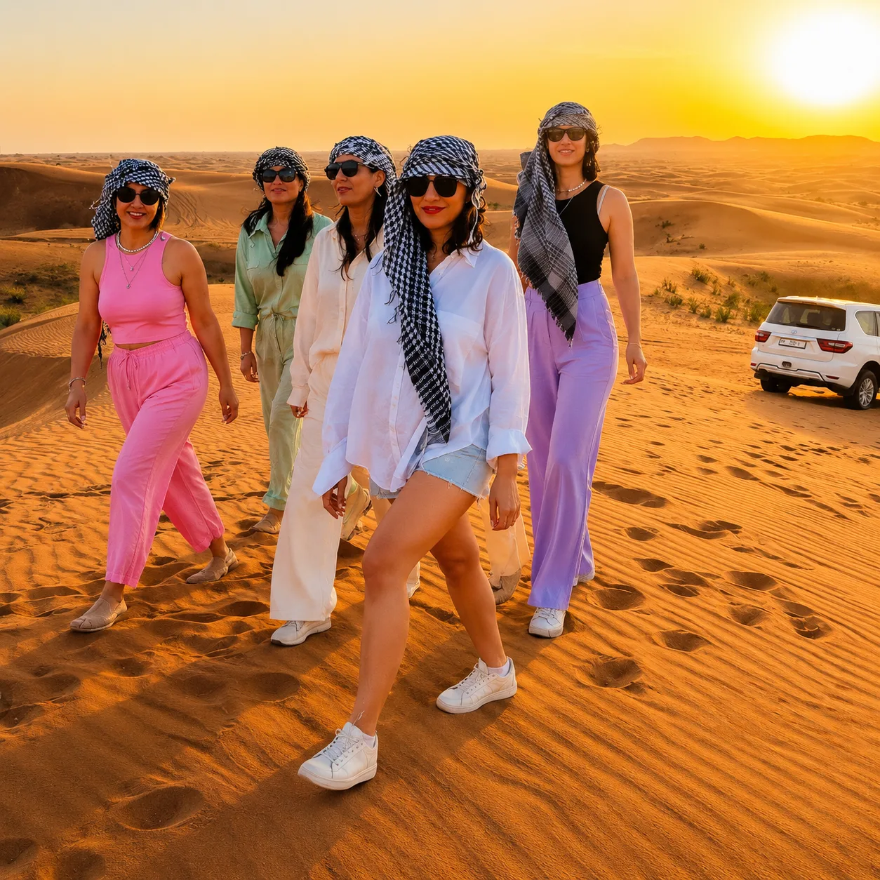 Dune bashing during morning desert safari