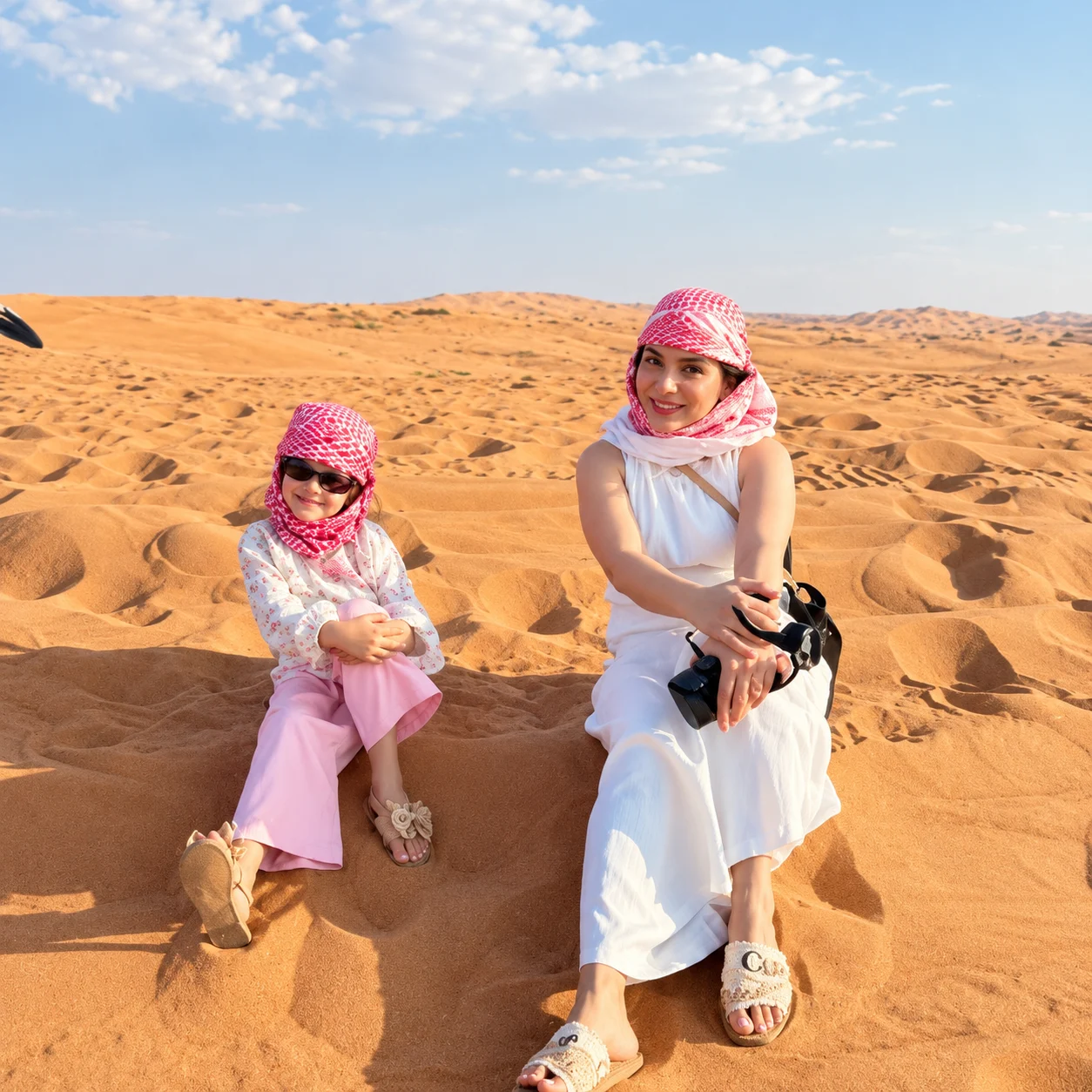 Private group enjoying desert activities