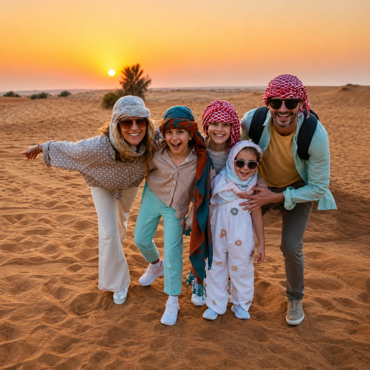 Private group in the desert