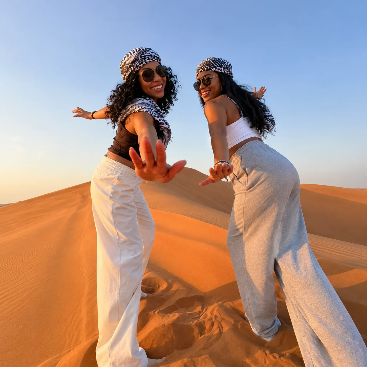 Thrill of sandboarding in Dubai desert