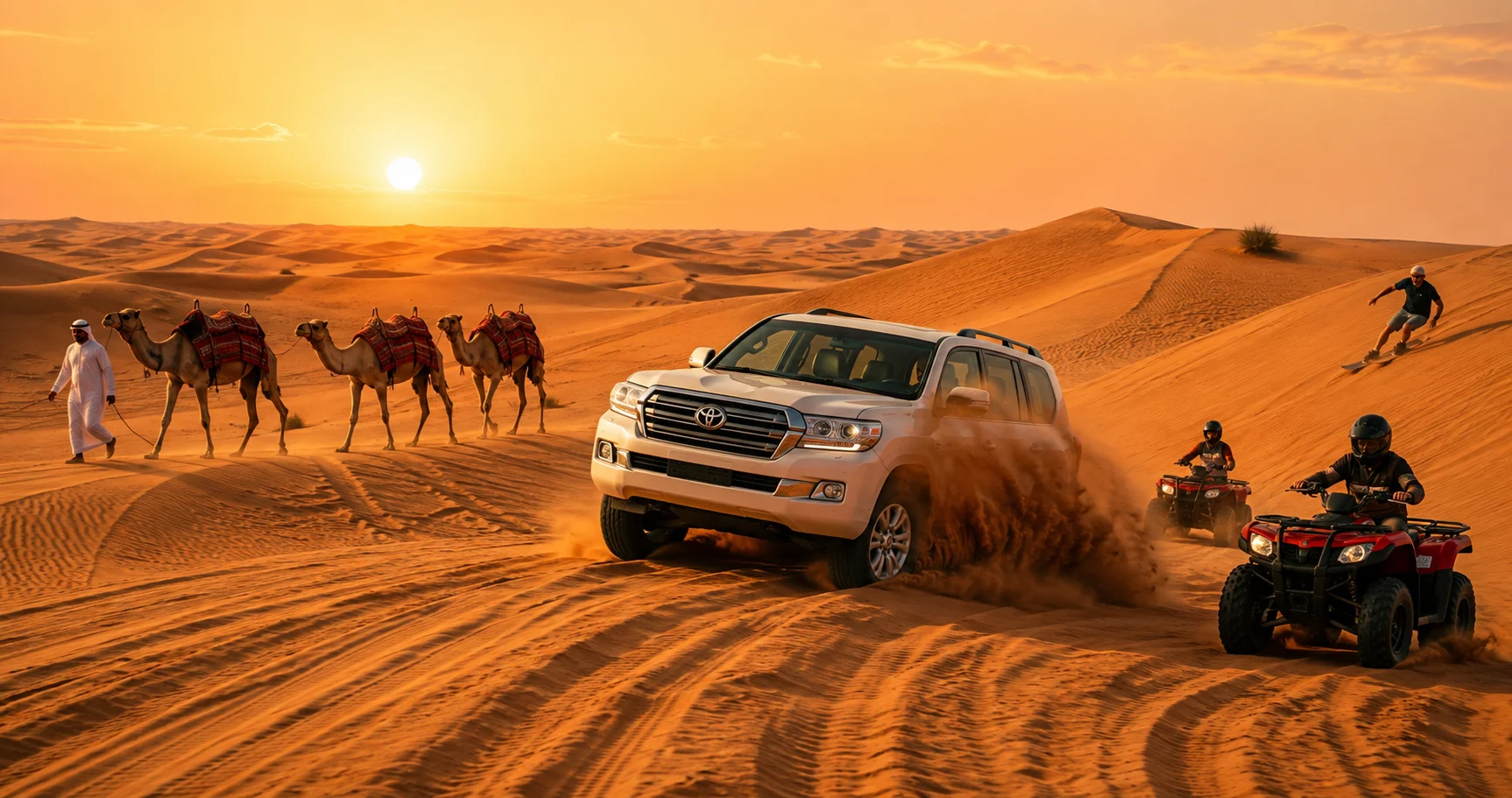 Dubai Desert Safari Tours - 4x4 dune bashing in red desert